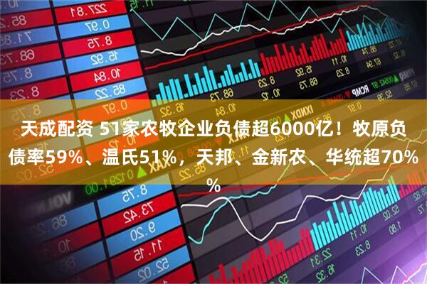 天成配资 51家农牧企业负债超6000亿！牧原负债率59%、温氏51%，天邦、金新农、华统超70%