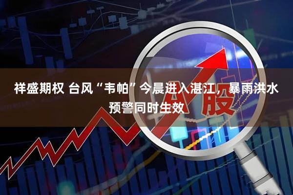 祥盛期权 台风“韦帕”今晨进入湛江，暴雨洪水预警同时生效