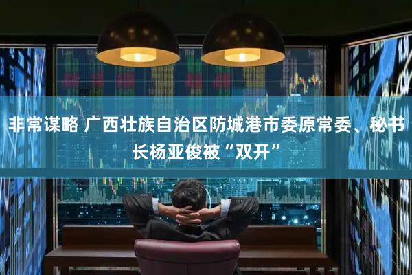 非常谋略 广西壮族自治区防城港市委原常委、秘书长杨亚俊被“双开”
